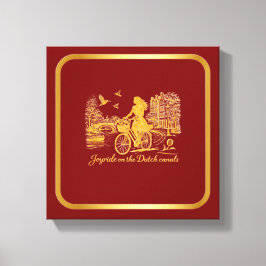 Goud Amsterdam Gebogen Bruggen Charme Canvas Afdruk