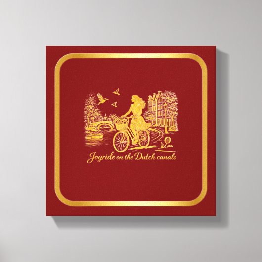 Goud Amsterdam Gebogen Bruggen Charme Canvas Afdruk (Voorkant)