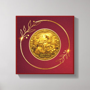 Goud Amsterdam Gebogen Bruggen Charme Canvas Afdruk