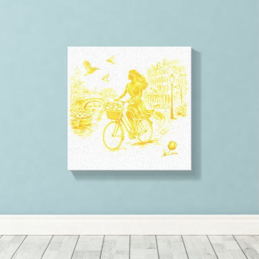Goud Amsterdam Gebogen Bruggen Charme Canvas Afdruk (Insitu (Houten vloer))