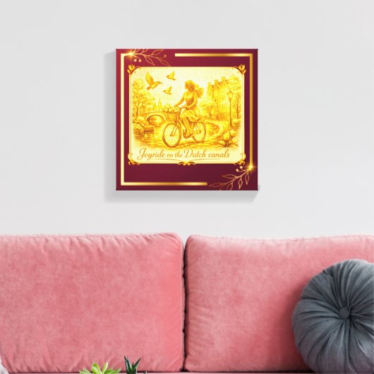 Goud Amsterdam Gebogen Bruggen Charme Canvas Afdruk (Insitu (Woonkamer))