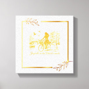 Goud Amsterdam Gebogen Bruggen Charme Canvas Afdruk