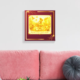 Goud Amsterdam Gebogen Bruggen Charme Canvas Afdruk