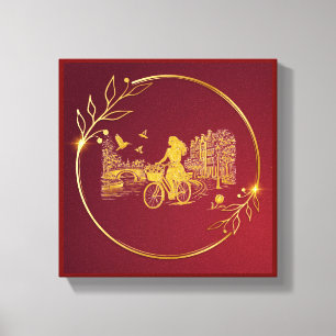 Goud Amsterdam Gebogen Bruggen Charme Canvas Afdruk