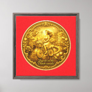 Goud Amsterdam Gebogen Bruggen Charme Canvas Afdruk