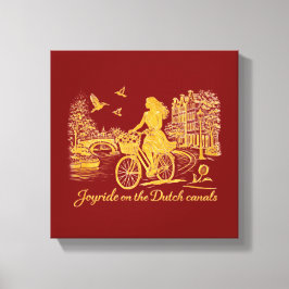 Goud Amsterdam Gebogen Bruggen Charme Canvas Afdruk