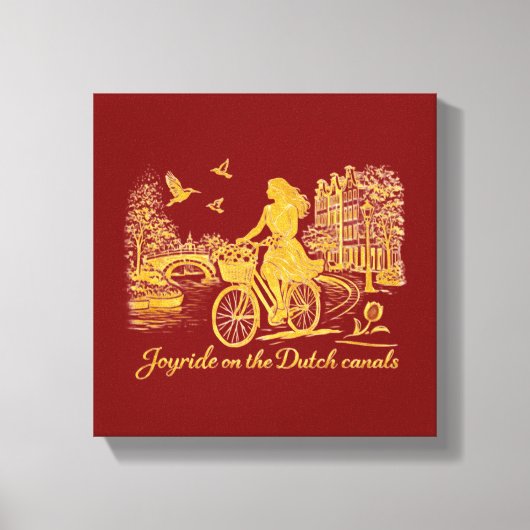 Goud Amsterdam Gebogen Bruggen Charme Canvas Afdruk (Voorkant)
