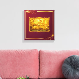 Goud Amsterdam Gebogen Bruggen Charme Canvas Afdruk