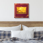 Goud Amsterdam Gebogen Bruggen Charme Canvas Afdruk (Insitu (Slaapkamer))