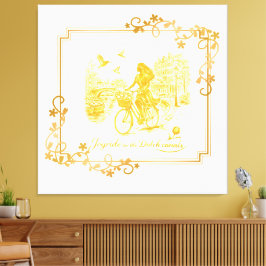 Goud Amsterdam Gebogen Bruggen Charme Canvas Afdruk