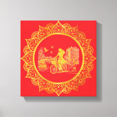 Goud Amsterdam Gebogen Bruggen Charme Canvas Print (Voorkant)