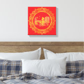 Goud Amsterdam Gebogen Bruggen Charme Canvas Print (Insitu (Slaapkamer))