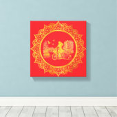 Goud Amsterdam Gebogen Bruggen Charme Canvas Print (Insitu (Houten vloer))