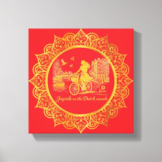 Goud Amsterdam Gebogen Bruggen Charme Canvas Print (Voorkant)