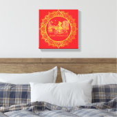 Goud Amsterdam Gebogen Bruggen Charme Canvas Print (Insitu (Slaapkamer))