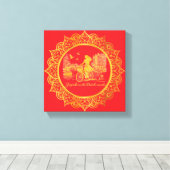 Goud Amsterdam Gebogen Bruggen Charme Canvas Print (Insitu (Houten vloer))