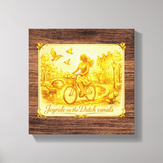 Goud Amsterdam Gebogen Bruggen Charme Canvas Print (Voorkant)