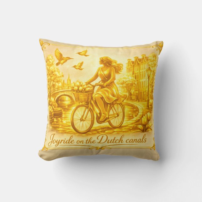 Goud Amsterdam Gebogen Bruggen Charme Kussen (Voorkant)