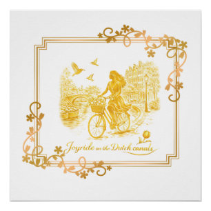 Goud Amsterdam Gebogen Bruggen Charme Perfect Poster