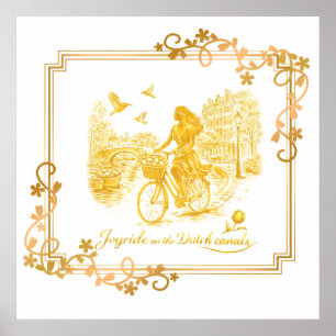 Goud Amsterdam Gebogen Bruggen Charme Poster