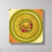Goud Amsterdam Gebogen BrugUitgerekte Canvasprint Canvas Afdruk (Voorkant)