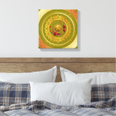 Goud Amsterdam Gebogen BrugUitgerekte Canvasprint Canvas Afdruk (Insitu (Slaapkamer))