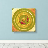 Goud Amsterdam Gebogen BrugUitgerekte Canvasprint Canvas Afdruk (Insitu (Houten vloer))