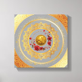 Goud Amsterdam Gebogen BrugUitgerekte Canvasprint Canvas Afdruk (Voorkant)