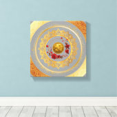 Goud Amsterdam Gebogen BrugUitgerekte Canvasprint Canvas Afdruk (Insitu (Houten vloer))