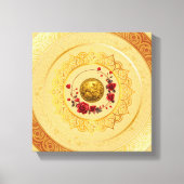Goud Amsterdam Gebogen BrugUitgerekte Canvasprint Canvas Afdruk (Voorkant)