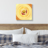 Goud Amsterdam Gebogen BrugUitgerekte Canvasprint Canvas Afdruk (Insitu (Slaapkamer))