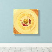 Goud Amsterdam Gebogen BrugUitgerekte Canvasprint Canvas Afdruk (Insitu (Houten vloer))