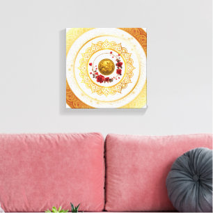 Goud Amsterdam Gebogen BrugUitgerekte Canvasprint Canvas Afdruk