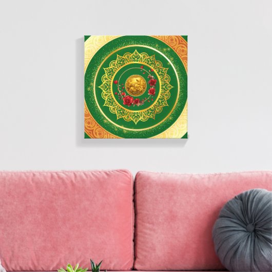 Goud Amsterdam Gebogen BrugUitgerekte Canvasprint Canvas Afdruk (Insitu (Woonkamer))
