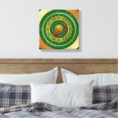 Goud Amsterdam Gebogen BrugUitgerekte Canvasprint Canvas Afdruk (Insitu (Slaapkamer))