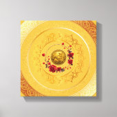 Goud Amsterdam Gebogen BrugUitgerekte Canvasprint Canvas Afdruk (Voorkant)