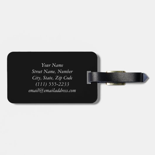 Goud anananas Bagagelabel met lederriem (Achterkant horizontaal)