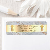 Goud anananas Grijs marmer Adres Etiket (Insitu)