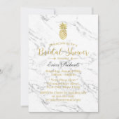 Goud anananas Modern Marble Vrijgezellenfeest Kaart (Voorkant)