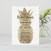 Goud anananas Modern tropisch Vrijgezellenfeest Kaart (Staand voorkant)