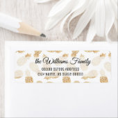 Goud anananas, persoonlijk terugkeeradres etiket (Insitu)