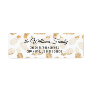 Goud anananas, persoonlijk terugkeeradres etiket