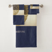 Goud anananas, Stripe-gepersonaliseerd Bad Handdoek (Insitu)