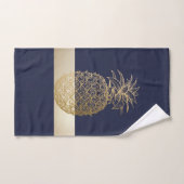 Goud anananas, Stripe-gepersonaliseerd Bad Handdoek (Handdoek)