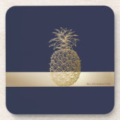 Goud anananas, Stripe-gepersonaliseerd Bier Onderzetter (Voorkant)
