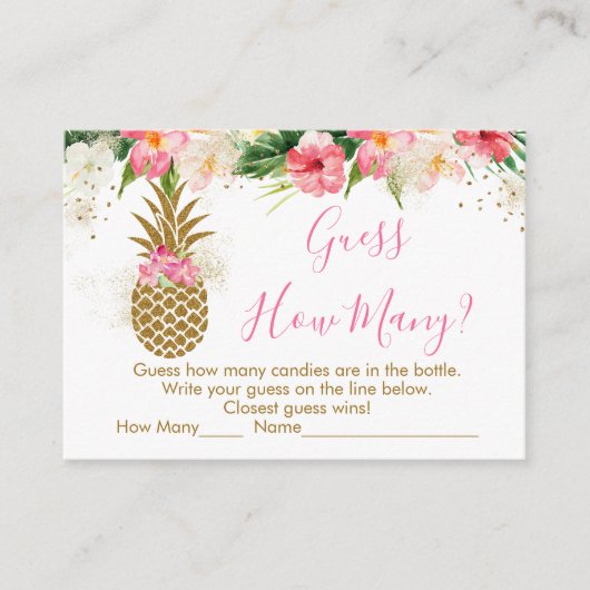 Goud anananasmeel raad eens hoeveel schoeisel er i informatiekaartje (Voorkant)