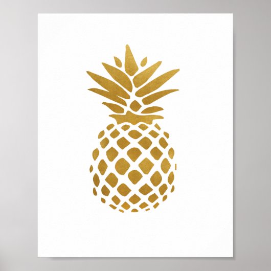 Goud ananas - Kunstafdrukken Poster (Voorkant)
