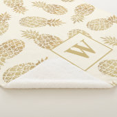 Goud ananas op ivoorMonogram Sherpa Deken (3/4)