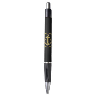 Goud anker met initialen   Nautische geschenken Pen
