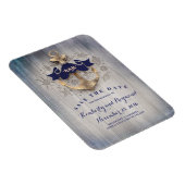 Goud Anker Navy Nautical Beach Save the Date Magneet (Rechterzijde)
